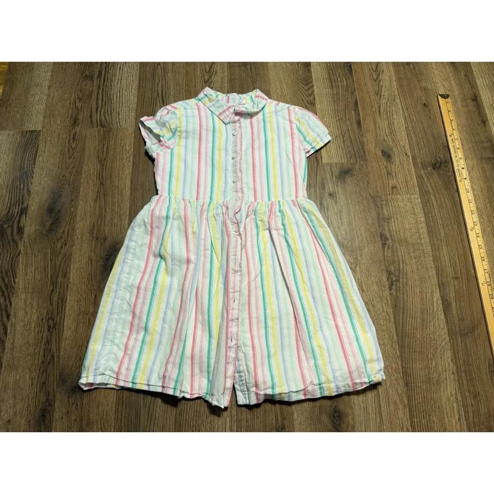 Gap Kids Dress Girls Size M (7/8) Multi Color Shirt Dress Button Front Striped